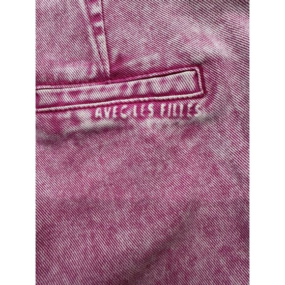 Avec Les Filles Pleated Trouser Denim High Rise 24 Pink Acid Wash - Picture 4 of 4